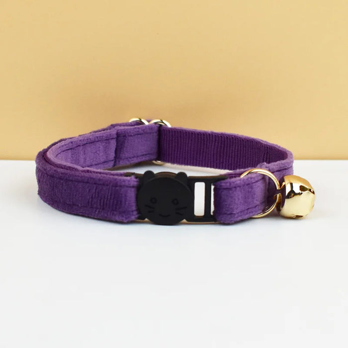 AnyWags Cat Collar Dark Purple Small with Safety Buckle, Bell, and Durable Strap Stylish and Comfortable Pet Accessory