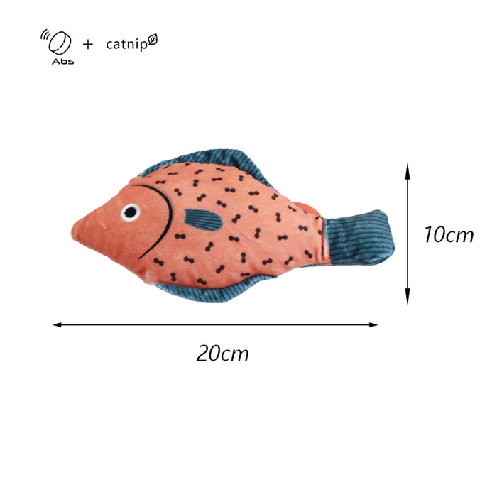 Anywags Pet Toys Orange Squeaky Sea Fish Shape Sphynx Plush Cat Accessories