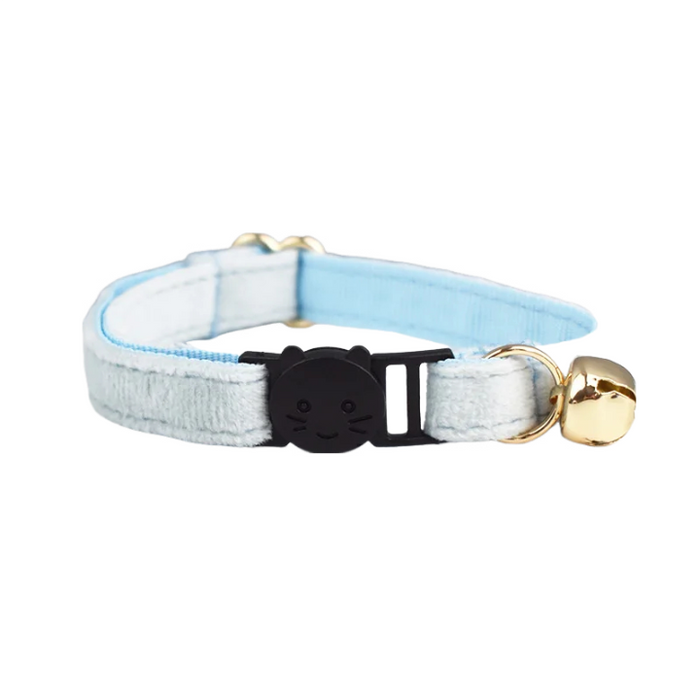 AnyWags Cat Collar Ice Blue Small with Safety Buckle, Bell, and Durable Strap Stylish and Comfortable Pet Accessory