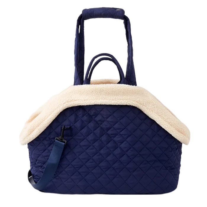 Anywags Pet Carrier Thicken Navy Korean Inspired Pet Hand Bag or Shoulder Bag with Quilted Cotton Portable Bag