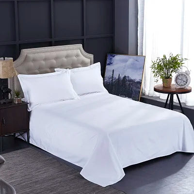 Anyhouz Duvet Cover Set Plain Dusty Blue Flat Bed Sheet Ultra Soft Cozy Velvet Bedding Comforter