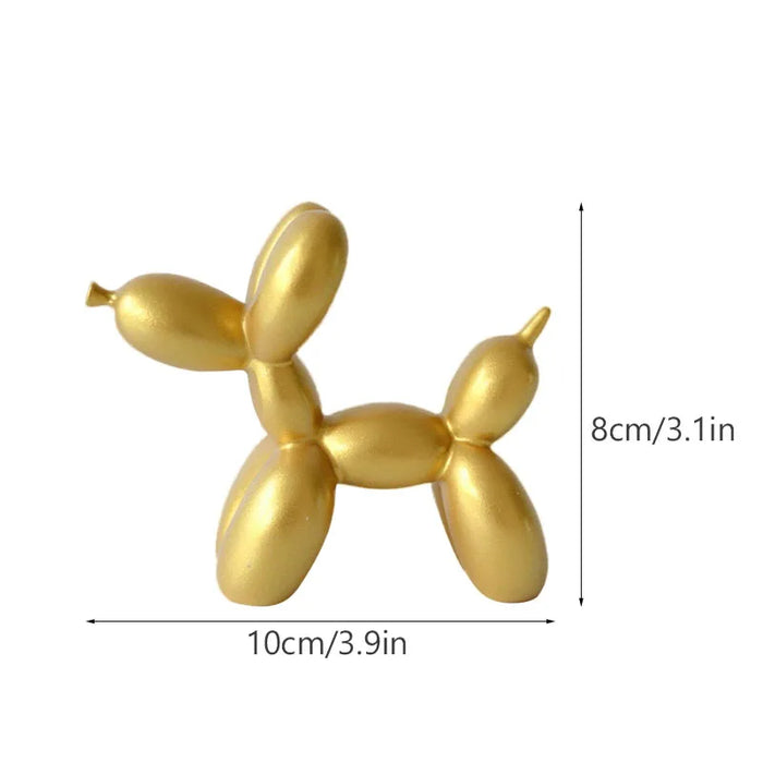 Anyhouz Home Figurine Nordic Balloon Dog Gold Small Resin for Living Room Desktop Decoration Accessories Gifts