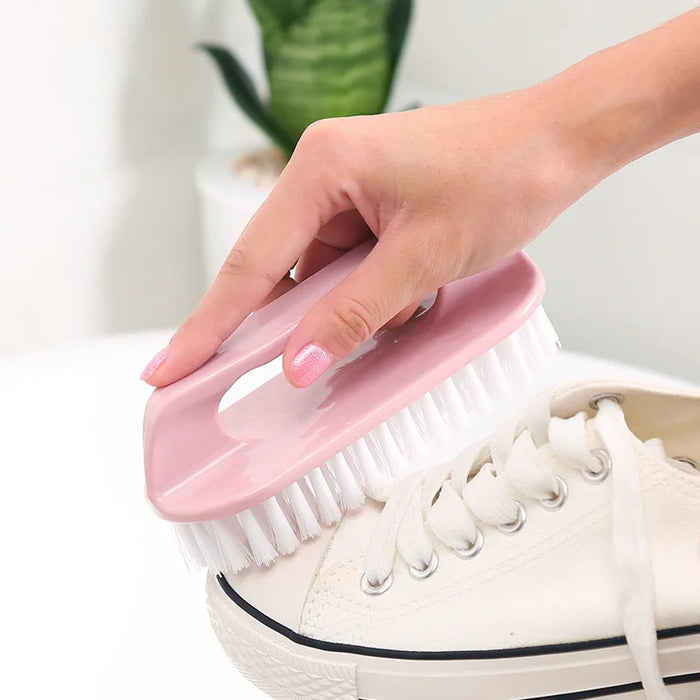 Anyhouz Laundry Brush Pink Long Multi-Functional Cleaning Washing Flexible Scrub for Bathroom or Kitchen