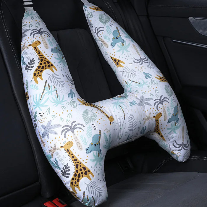 Anypack Car Travel Pillow UShape Giraffe Pattern Children Travel Pillow Cushion for Car Seat, Safety Neck Pillow for Kids