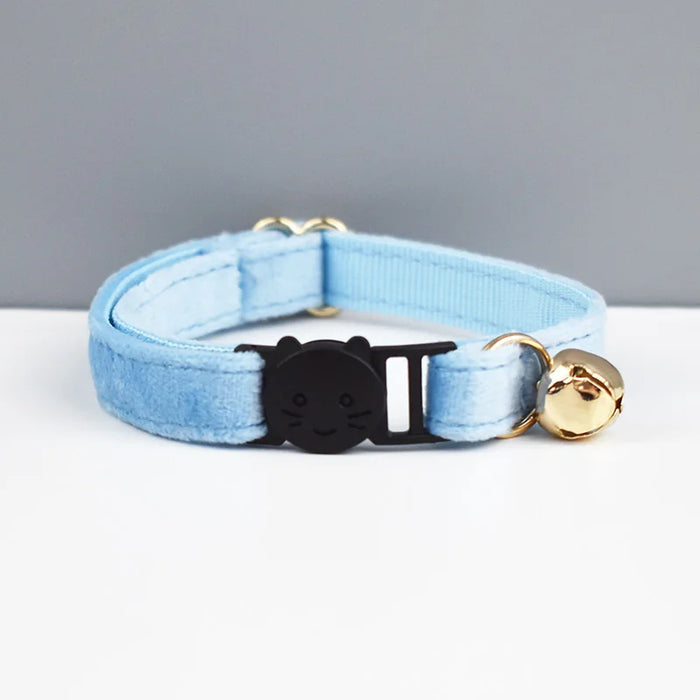 AnyWags Cat Collar Aqua Blue Large with Safety Buckle, Bell, and Durable Strap Stylish and Comfortable Pet Accessory