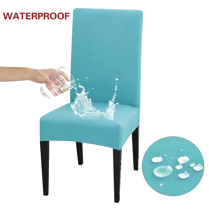 Anyhouz Chair Cover Sky Blue with Anti-Dirt and Waterproof Elastic Material for Dining Room Kitchen Wedding Hotel Banquet Restaurant