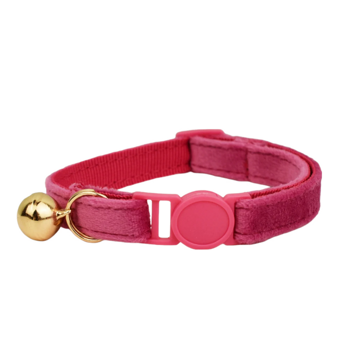 AnyWags Cat Collar Dark Pink Large with Safety Buckle, Bell, and Durable Strap Stylish and Comfortable Pet Accessory