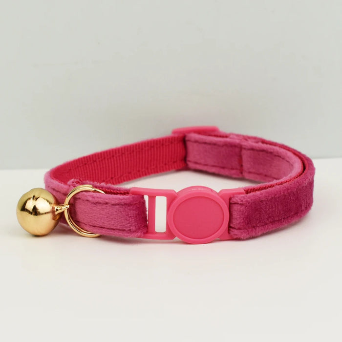 AnyWags Cat Collar Dark Pink Large with Safety Buckle, Bell, and Durable Strap Stylish and Comfortable Pet Accessory