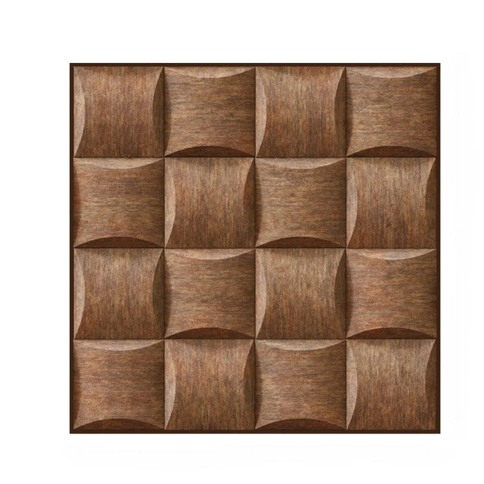 Anyhouz 10pcs Vinyl Tile Self Adhesive Brown Waved Wood Pattern Waterproof PVC Brick Wall Panels Stickers for Home Decoration