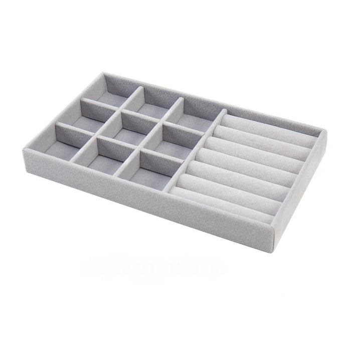 Anyhouz Jewelry Storage Gray Design H Display Tray Drawer Storage Jewellery Holder For Ring Earrings Necklace Bracelet