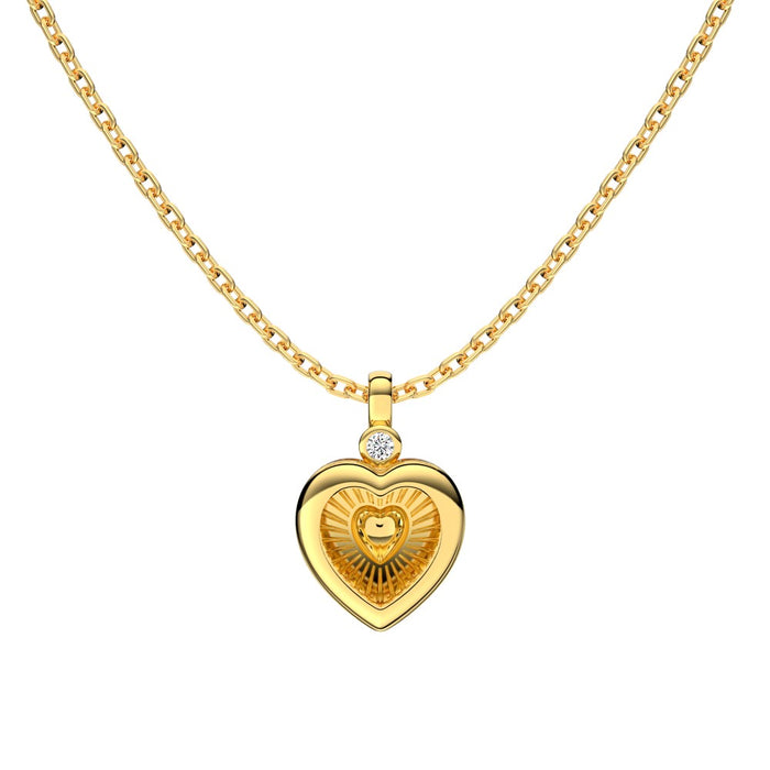 Anyco Necklace 18K Gold Zirconium Heart Stone Pendant