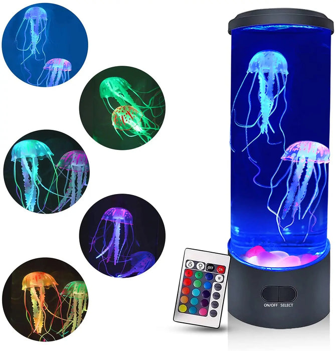 Anyhouz Table Lamp Aquarium Jellyfish Lights USB Rechargeable For Bedroom And Living Room