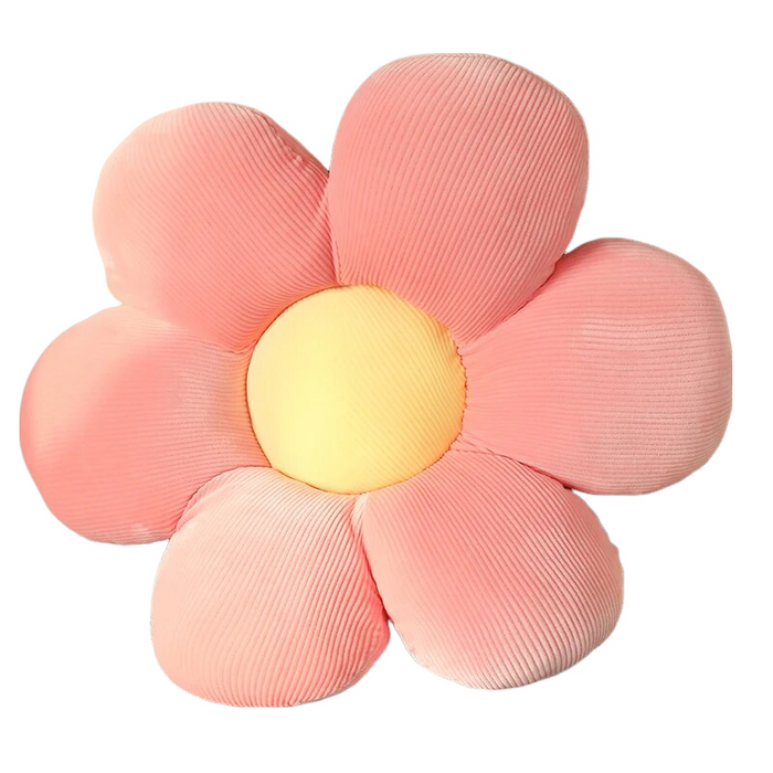 Anyhouz Plush Pillow Pink Flower Shape Stuffed Soft Pillow Seat Cushion Room Decor 50-55cm