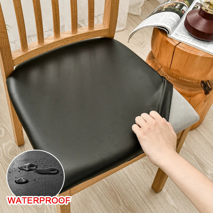 Anyhouz Chair Cover Plain Black Stretch Seat Cover for Home Dinning Kitchen Washable Removable