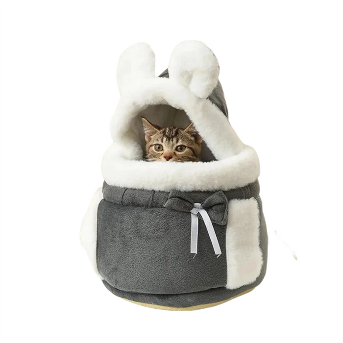 Anywags Pet Carrier Medium Gray Outdoor Travel Pet Carrier Bag Nest for Small Pets with Ear Hoodie