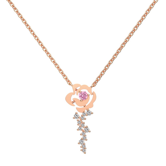 Anyco Necklace Romantic Rose For Mom 925 Silver Mother's Day Gift Necklaces For Women