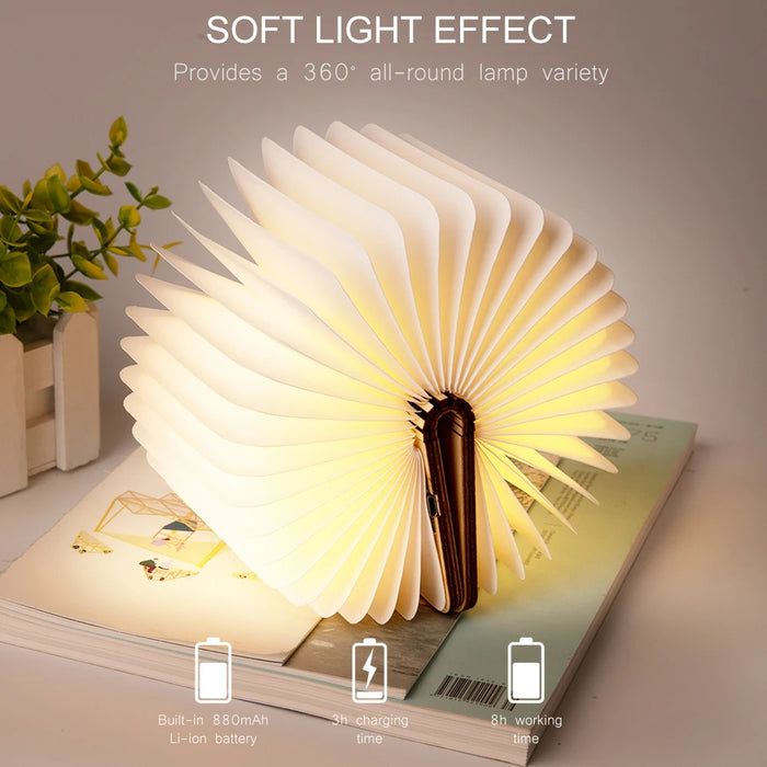 Anyhouz Table Lamp Bookish Beacon LED Book Flip USB Rechargeable For Bedroom