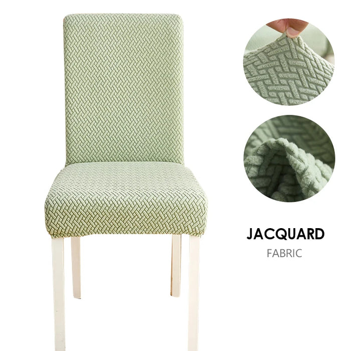 Anyhouz Chair Cover Cypress Green Small Knitted Design with Anti-Dirt and Elastic Material for Dining Room Kitchen Wedding Hotel Banquet Restaurant