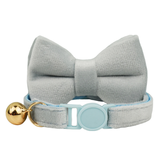 AnyWags Cat Collar Sky Blue Bow Small with Safety Buckle, Bell, and Durable Strap Stylish and Comfortable Pet Accessor