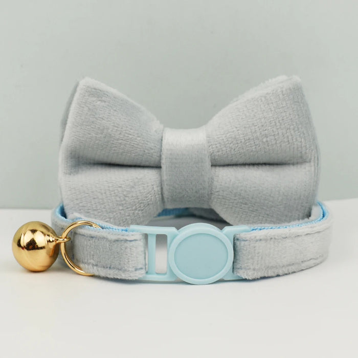 AnyWags Cat Collar Sky Blue Bow Small with Safety Buckle, Bell, and Durable Strap Stylish and Comfortable Pet Accessor