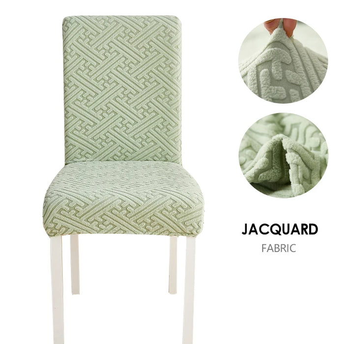 Anyhouz Chair Cover Cypress Green Puzzle Design with Anti-Dirt and Elastic Material for Dining Room Kitchen Wedding Hotel Banquet Restaurant