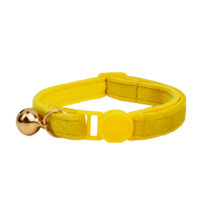 AnyWags Cat Collar Yellow Small with Safety Buckle, Bell, and Durable Strap Stylish and Comfortable Pet Accessory