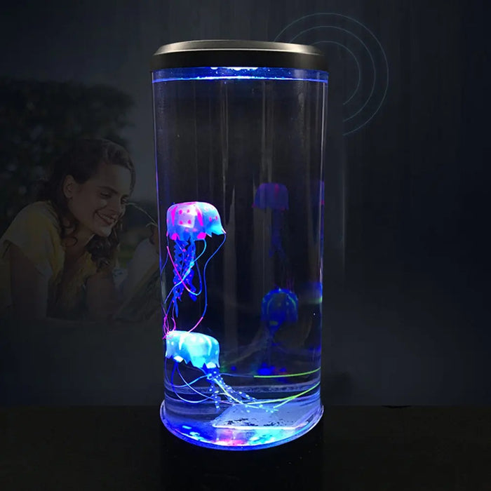 Anyhouz Table Lamp Aquarium Jellyfish Lights USB Rechargeable For Bedroom And Living Room