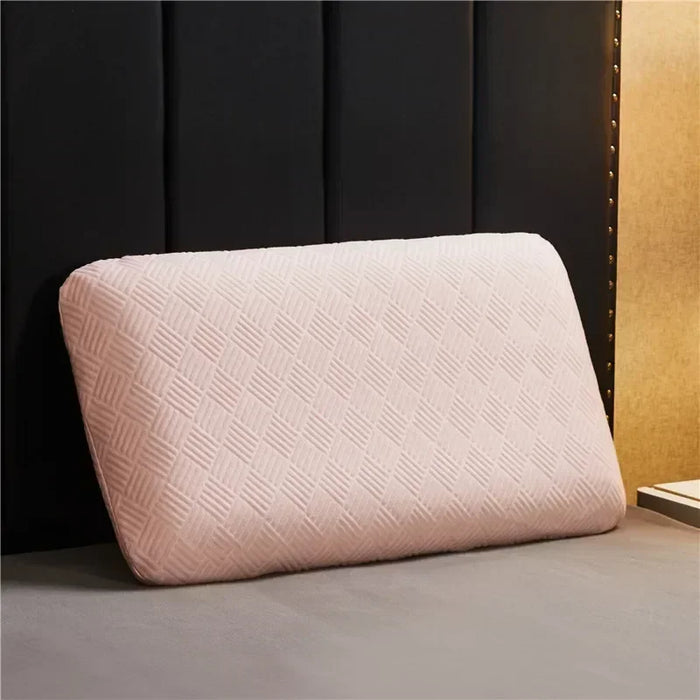 Anyhouz Orthopedic Pillows Pink for Neck Pain Relieve Comfortable and Breathable for Cervical Health Care 60*40*14cm