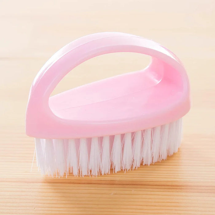 Anyhouz Laundry Brush Pink Multi-Functional Cleaning Washing Flexible Scrub for Bathroom or Kitchen