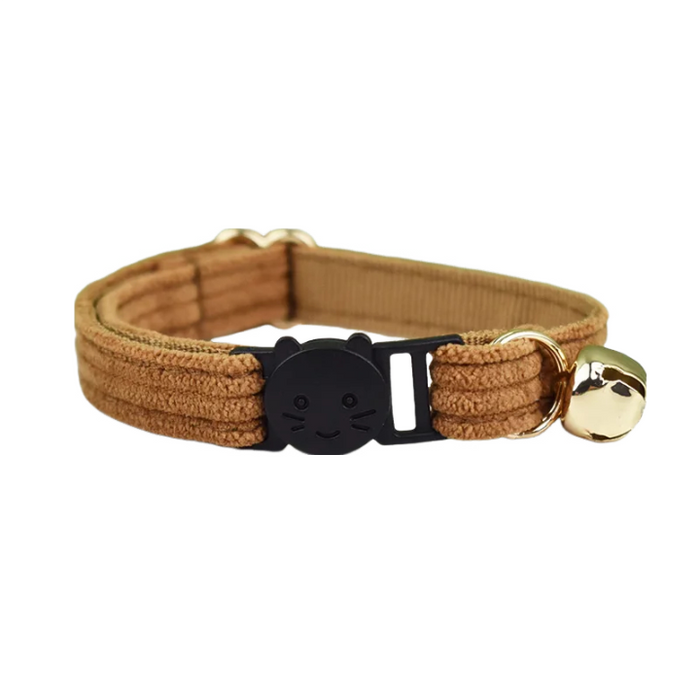 AnyWags Cat Collar Choco Brown Large with Safety Buckle, Bell, and Durable Strap Stylish and Comfortable Pet Accessory