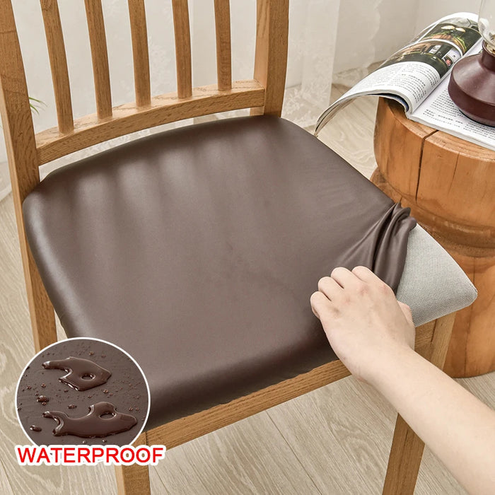 Anyhouz Chair Cover Plain Coffee Stretch Seat Cover for Home Dinning Kitchen Washable Removable