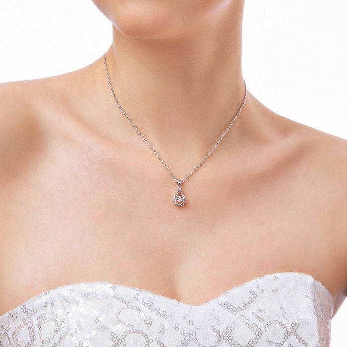 Anyco Necklace 925 Silver for Women Moissanite Diamond Pendant  Rhodium Platting Jewelry