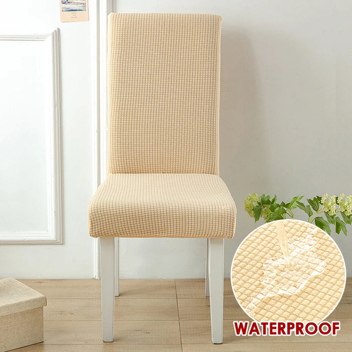 Anyhouz Chair Cover Beige Corn Kernels Waterproof Universal Size for Dining Room Stretch Seat Slipcovers