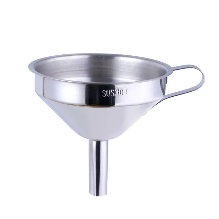 AnyGleam Funnel with Detachable Strainer 1Pc Silver Stainless Steel with Wide Cone Mouth Funnel for Small Can Jar Kitchen Utensil