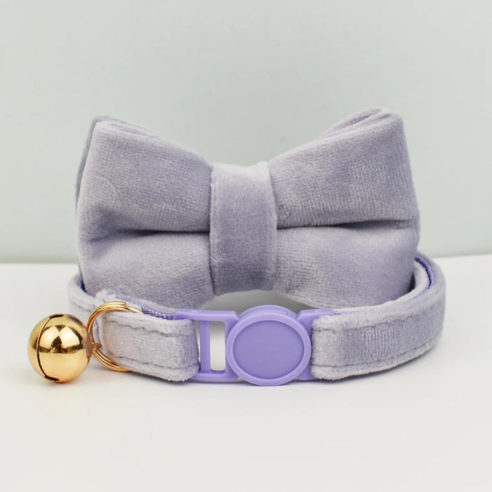 AnyWags Cat Collar Light Purple Bow Small with Safety Buckle, Bell, and Durable Strap Stylish and Comfortable Pet Accessor