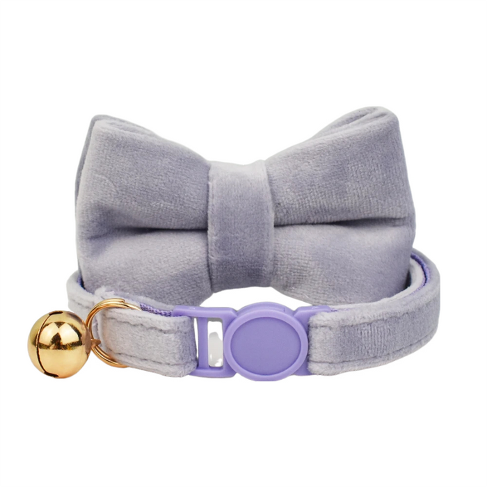 AnyWags Cat Collar Light Purple Bow Large with Safety Buckle, Bell, and Durable Strap Stylish and Comfortable Pet Accessory