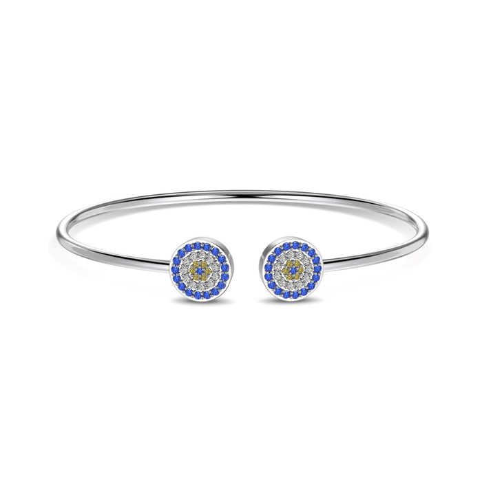 Anyco Bracelet Round Blue Diamond Charms Bangle Accessories