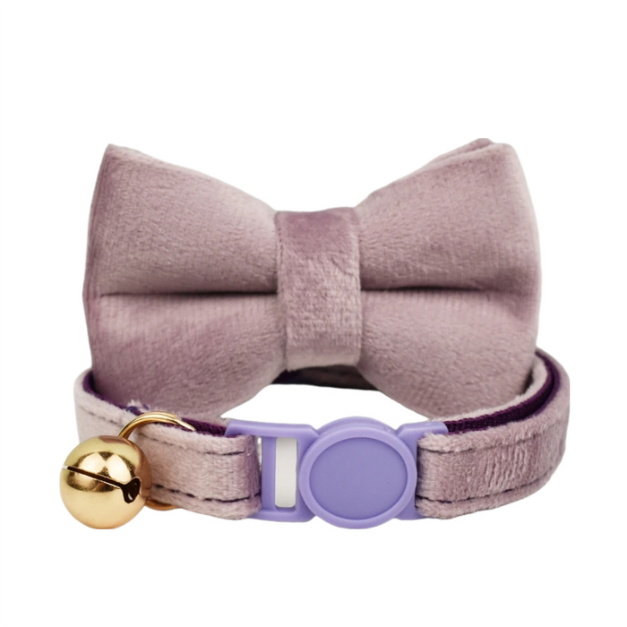 AnyWags Cat Collar Purple Pink Bow Small with Safety Buckle, Bell, and Durable Strap Stylish and Comfortable Pet Accessor