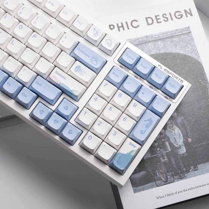 Anymob Keycap Keyboard Powder Blue 133 Keys Switch Customized Sublimation Touch Clicks Box