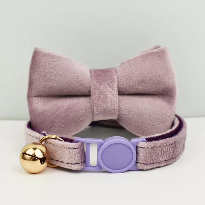 AnyWags Cat Collar Purple Pink Bow Small with Safety Buckle, Bell, and Durable Strap Stylish and Comfortable Pet Accessor