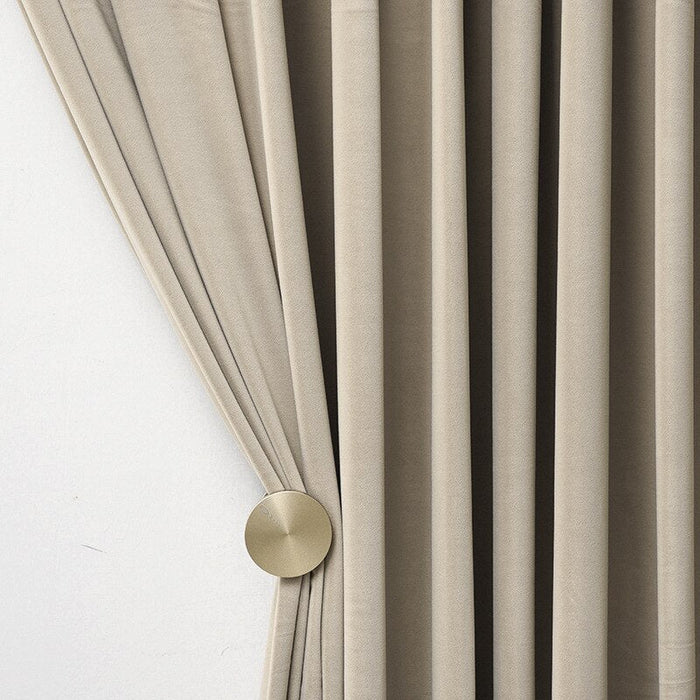 Anyhouz 250cm Beige High Quality Modern Velvet Blackout Curtains for Living Room Bedroom Dining Luxury Window Drape