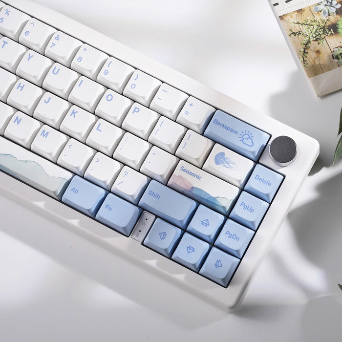 Anymob Keycap Keyboard Powder Blue 133 Keys Switch Customized Sublimation Touch Clicks Box