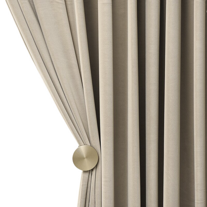 Anyhouz 200cm Beige High Quality Modern Velvet Blackout Curtains for Living Room Bedroom Dining Luxury Window Drape