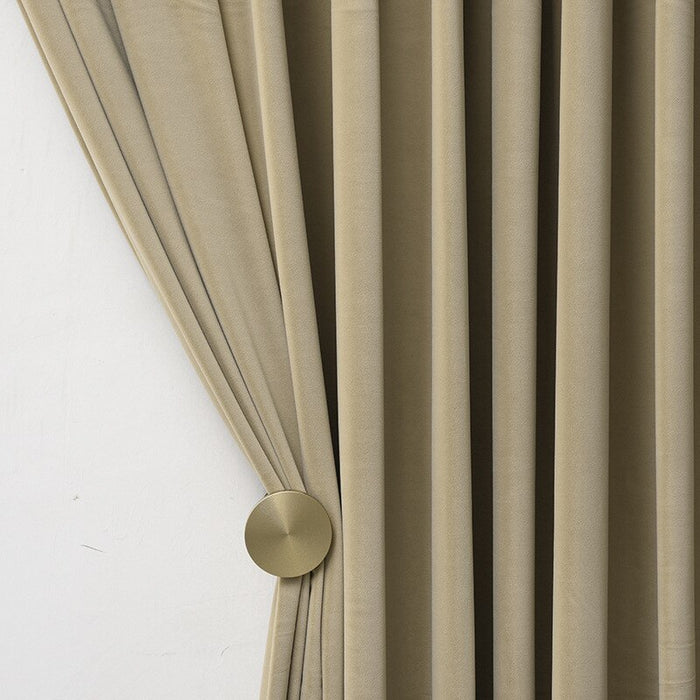 Anyhouz 250cm Khaki High Quality Modern Velvet Blackout Curtains for Living Room Bedroom Dining Luxury Window Drape