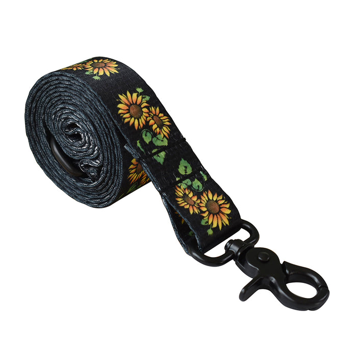 Anywags Pet Leash Black Sunflower Sytlish Strap Comfortable Dog Accessory