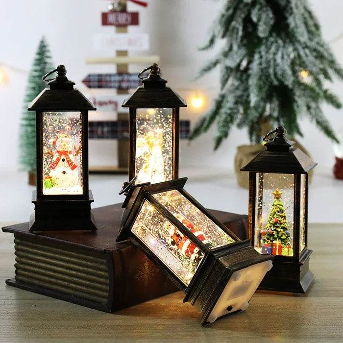 Anyhouz Christmas Snow Globe Lantern Light Lamp Holiday Decoration Ornaments