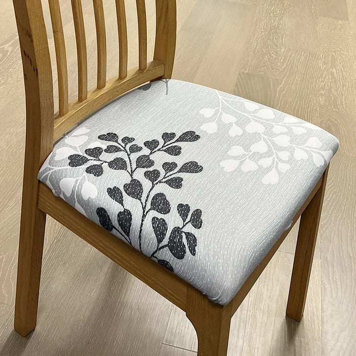 Anyhouz Chair Cover Light Grey Petal Hearts Print Stretch Seat Cover for Home Dinning Kitchen Washable Removable