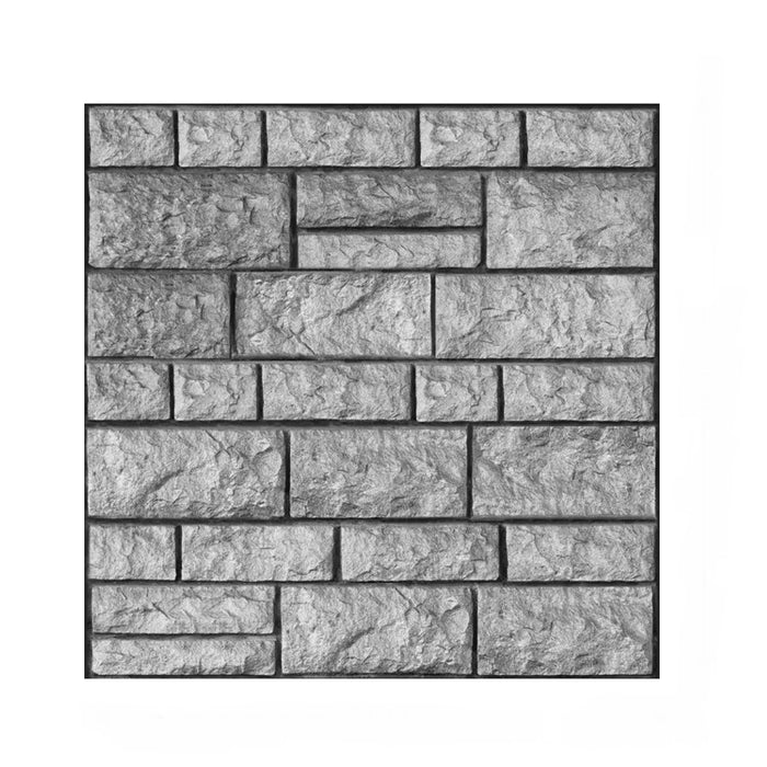 Anyhouz 10pcs Vinyl Tile Self Adhesive Dark Grey Textured Pattern Waterproof PVC Brick Wall Panels Stickers for Home Decoration