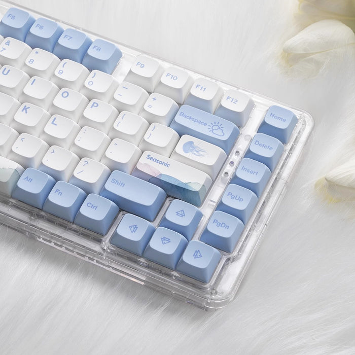 Anymob Keycap Keyboard Powder Blue 133 Keys Switch Customized Sublimation Touch Clicks Box