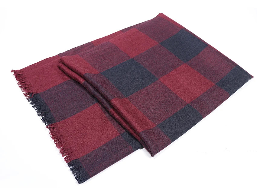 Anyyou Scarf Black and Red Plaid Unisex Cashmere Autumn Winter long Pashmina Shawl Muffler